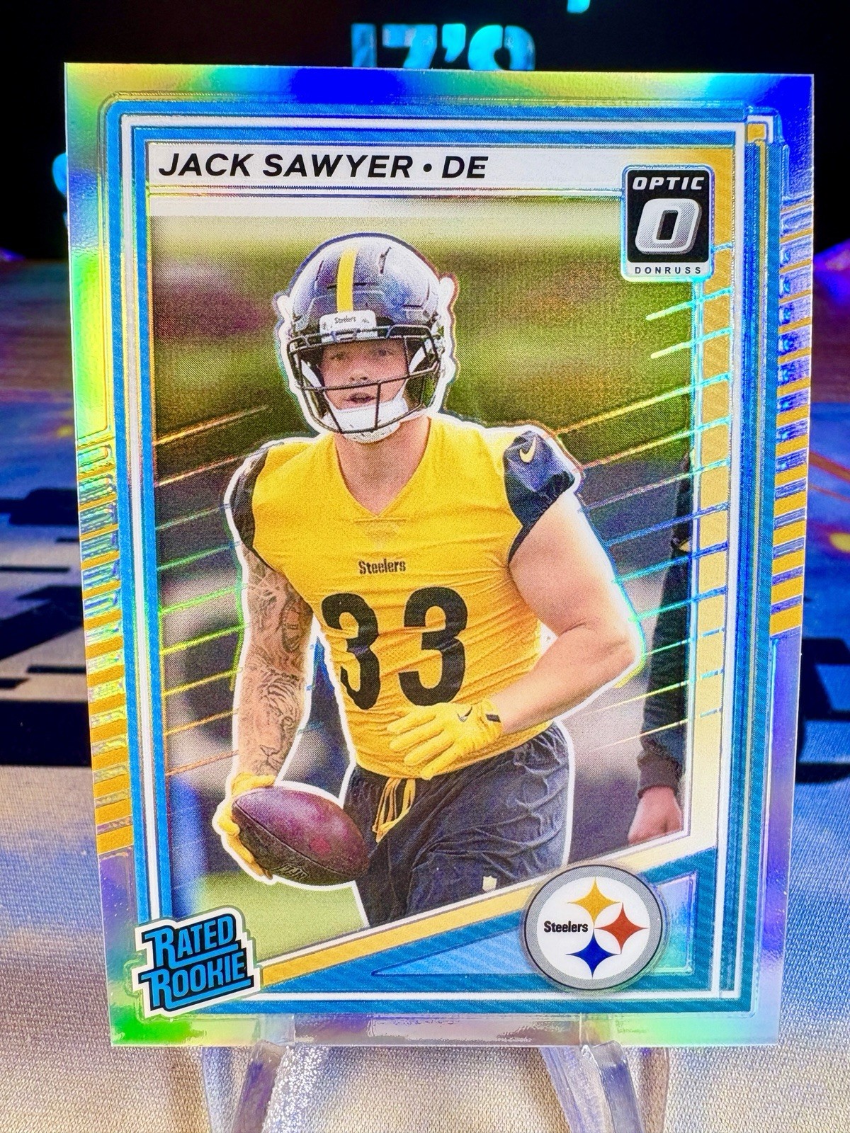 2025 Jack Sawyer Panini Donruss Optic Preview Holo Prizm Rated Rookie #390