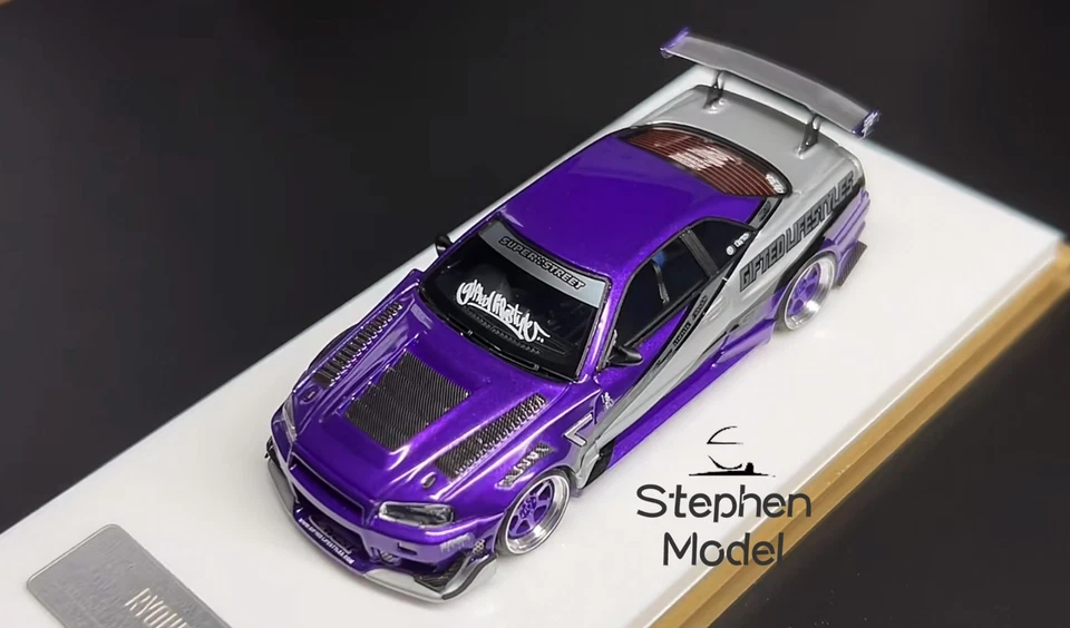 Error404 RYOHE‘s Skyline R34 Purple Limited Edition Resin Car Model - Image 2 of 2