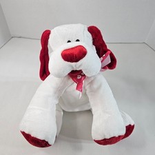 Walmart Puppy Dog Plush White Red Heart Nose Stuffed Animal Toy 1