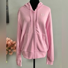 Reebok Women's Pink Identity Small Logo Full Zip Hoodie Size Medium