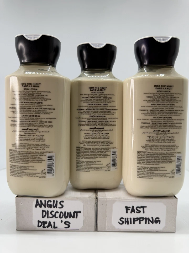 Bath & Body Works INTO THE NIGHT Loción Corporal 8oz, 3 PIEZAS, NUEVO Foto 2 de 2