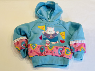 Vintage Cuties by Judy Sweatshirt Hoody Cheerleader Cat 18 Months *STAINS BIN 41