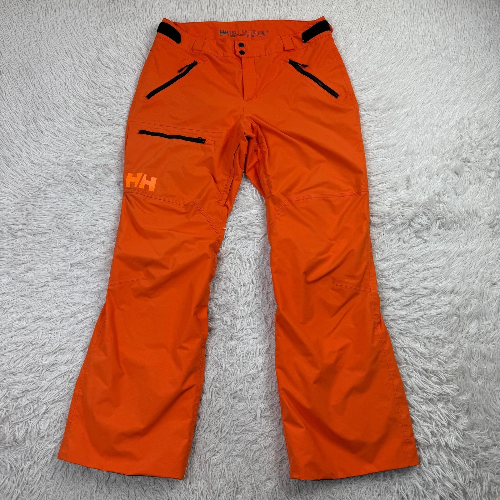 Helly Hansen Pants Mens Large Orange Relaxed Sogn Cargo Pant Snow Ski Waterproof