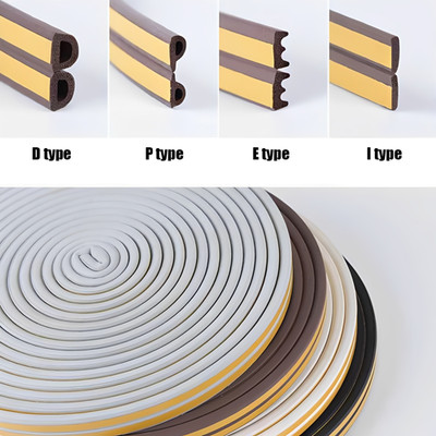 5M/10M Draught Excluder Weather Strip Rubber Seal Foam Sticky Tape Door Window
