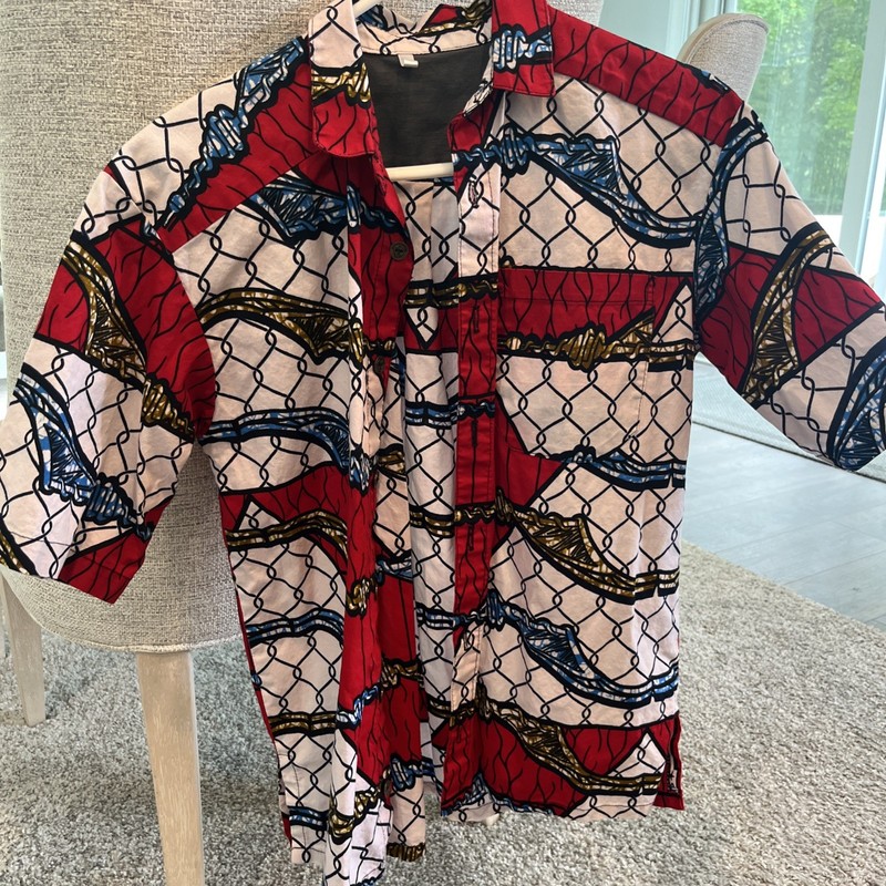 Vintage Men’s S Mnandi Design Cape Town Pure Cotton African Button Up Shirt