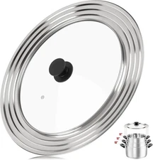 Pan Lid Fits 11, 12 & 13 Inch Cookware, Universal Lid for Pots, Pans and Skillet
