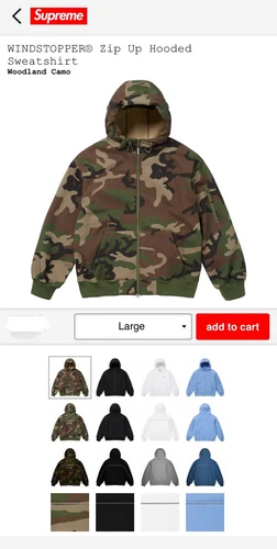 Sweat à capuche zippé Supreme WINDSTOPPER® logo boîte
