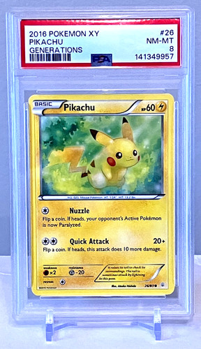 Pikachu graded PSA 8 for sale on eBay