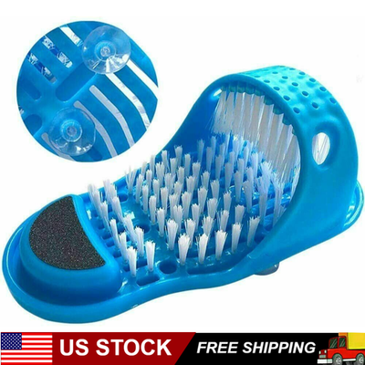 #ad Shower Feet Foot Scrubber Exfoliating Massager Cleaner Washer Wash Slipper Brush $8.99