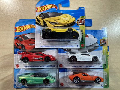 Hot wheels x 5 Lamborghini Huracan Reventon Roadster Centenario Sesto Elemento