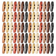 70Pcs Wood Sewing Toggle Buttons Oval Wooden Buttons 40mm/1.57 in 2 Holes Hor...