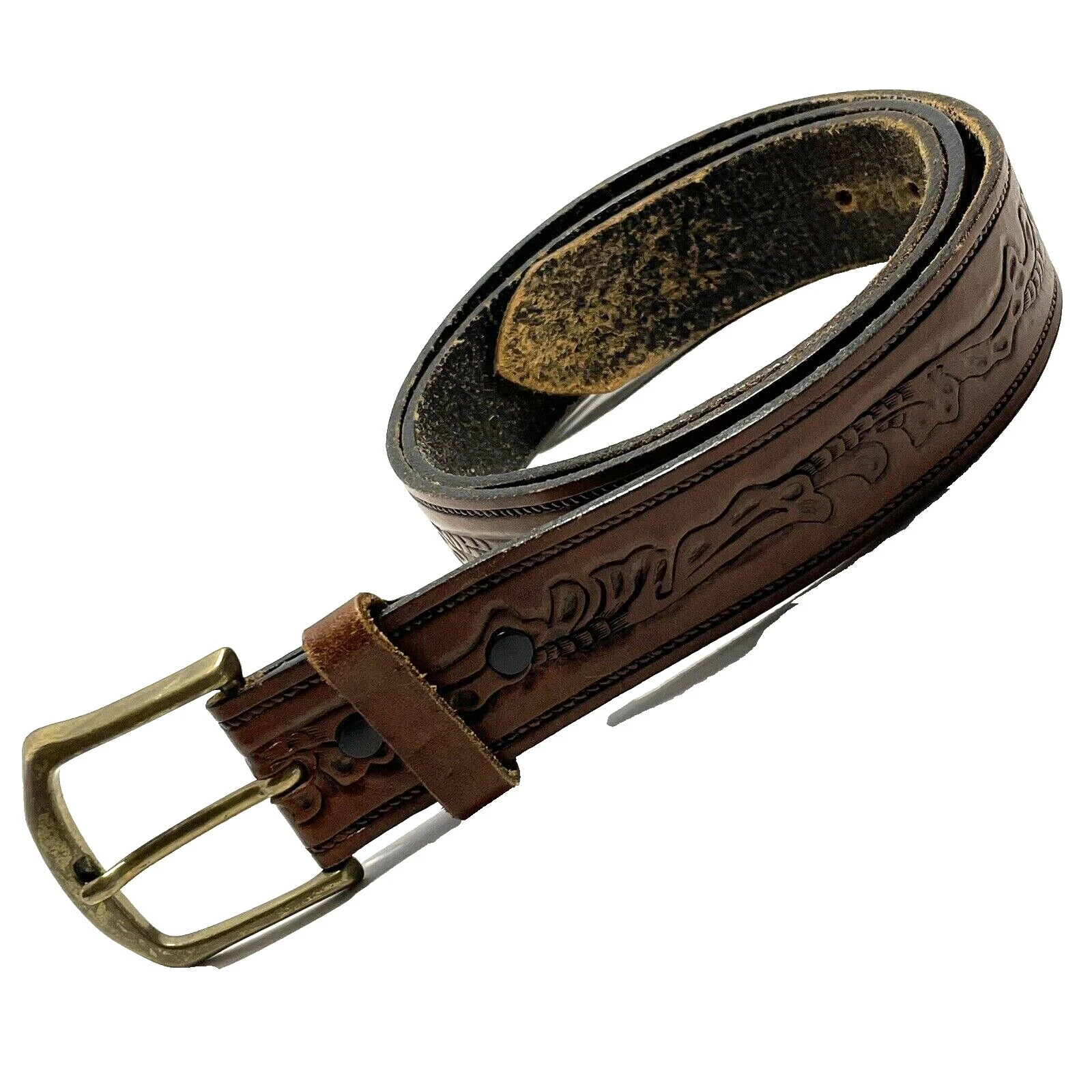 Dickies Cinturones de Cuero Marrón para Hombres