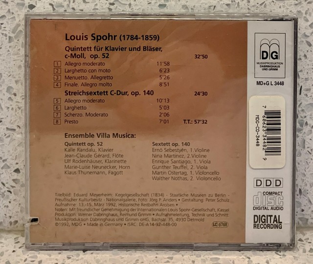 SPOHR PIANO QUINTET OP. 52; DOUBLE QUARTET OP. 87; OCTET OP. 32;