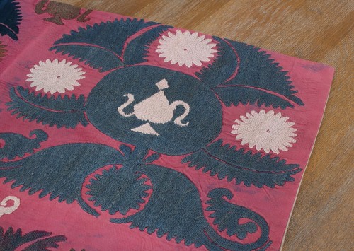 Suzani Pillow Cover Uzbek SET of 2 pcs 23.43" x 29.33" FREE Fast Shipment 14135 - Picture 9 of 12