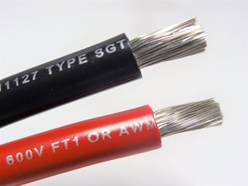 8 AWG GAUGE BLACK & RED MARINE TINNED COPPER BATTERY CABLE BOAT WIRE USA 5 FT EA - Picture 1 of 1