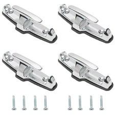4pcs Chrome T-Hook Tie Down Rope Kit Anchor Point Boat Truck Trailer Set Pair .