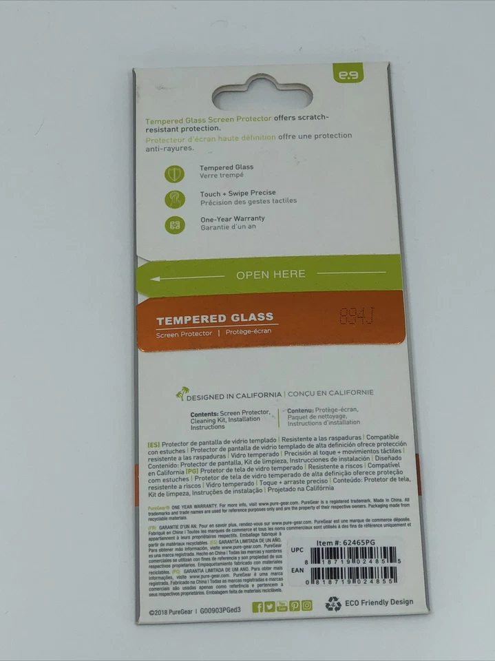 Protector de pantalla de vidrio templado Pure Gear para LG X Power 3 Foto 3 de 3