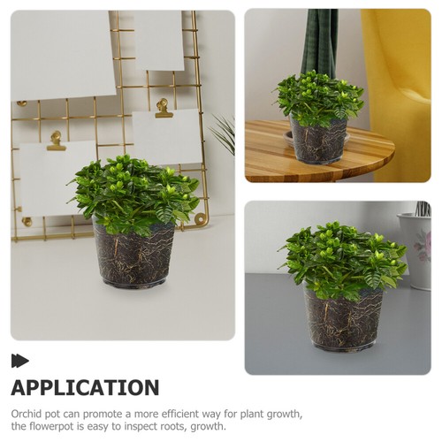 6 Pcs Transparent Flower Pot Set Planter for Orchid Pots with Holes - Picture 10 of 12