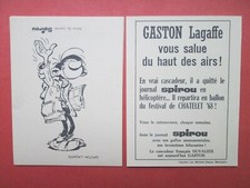 FRANQUIN CARTE GASTON LAGAFFE HEROS JOURNAL SPIROU CHATELET 68 ETAT NEUF