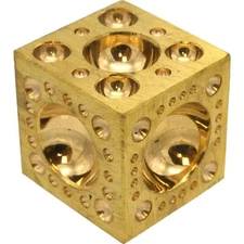 BRASS DAPPING BLOCK DOMING BLOCK 50MM CUBE HALF SPHERES MULTI-HOLES FORMING TOOL
