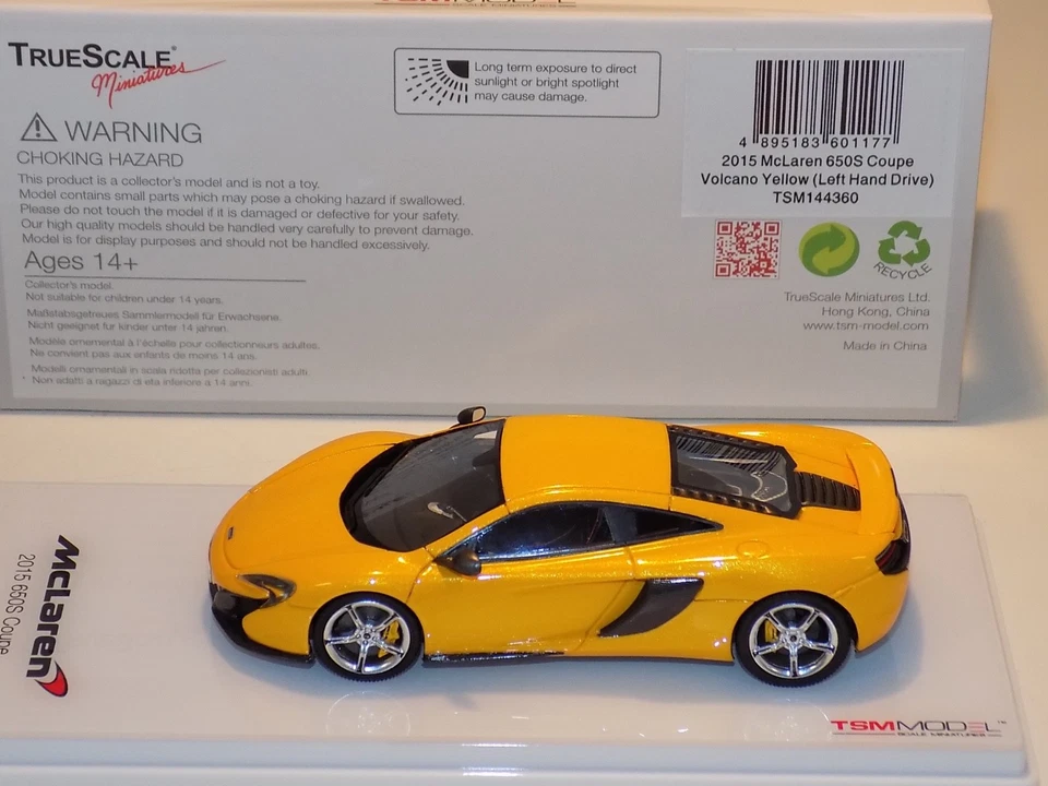 1/43 True Scale TSM McLaren 650 S cupé en amarillo de 2015 LHD TSM144360 Foto 3 de 3
