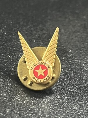 Rare 1950s Weaver Airline Star Personnel School Lapel Pin Airplanes FREE SHIP