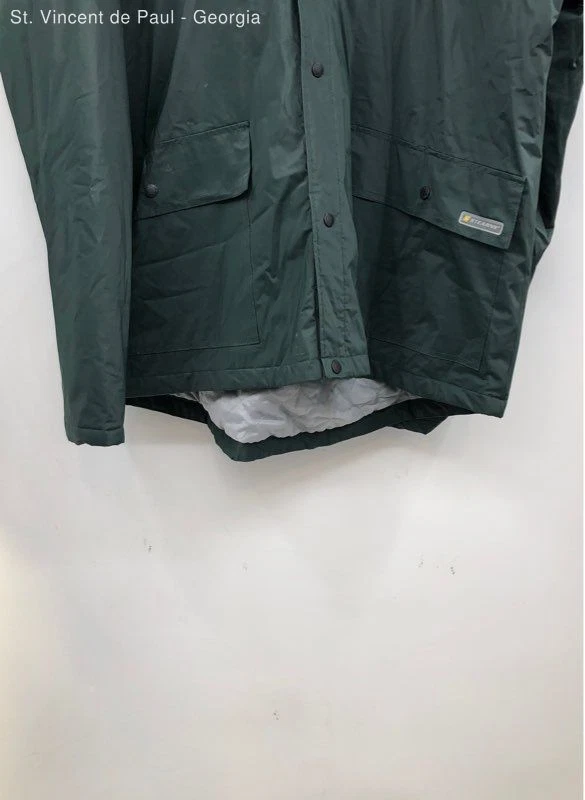 Men's Stearns Dry Wear Green Waterproof Rain Coat Hooded - Size Medium - Image 3 of 4