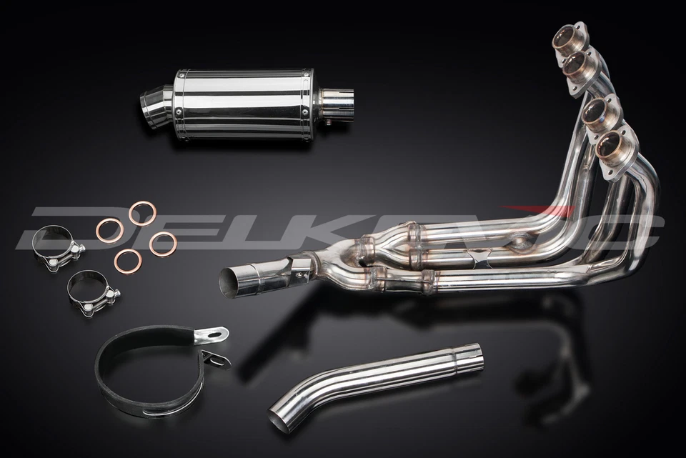 Silenciador de escape completo Yamaha YZF600R Foxeye 1995-1996 4-1 9" ovalado de acero inoxidable Foto 2 de 4