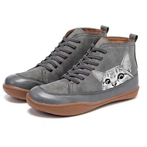 Damen Stiefeletten Sportschuhe Katze Stiefel Sneaker Schuhe Ankle Boots Schuhe A - Bild 15 von 22