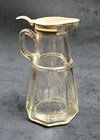 Vintage Hazel Atlas Clear Depression Glass Syrup Molasses Pitcher Hinge MetalTop