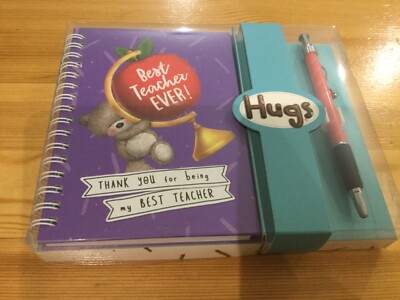 Best Teacher Ever Geschenk von Hugs Notizbuch & Biro Neu