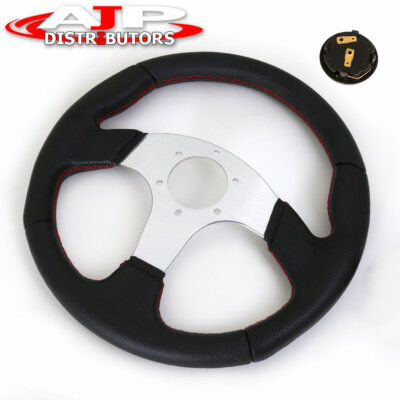 1990-1996 Nissan 300ZX 320mm Black Silver Steering Wheel Red