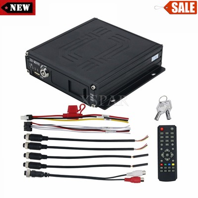 Car Vehicle Bus RV Mobile AHD 4CH DVR Realtime Video Audio Recorder w/Remote 12V