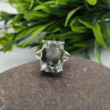 Beautiful Green Amethyst Women's 925 Sterling Silver Ring Size 6 US