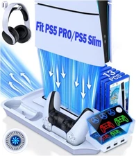 For PS5 Slim DualSense PlayStation 5 Controller Charging Station+Stand Cooling