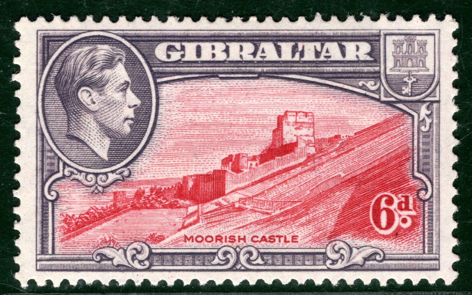 GIBRALTAR KGVI Stamp 6d List price Moorish 1938 BLBLUE135 MM Castle Recommendation Mint