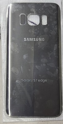 OEM Samsung Galaxy S7 EDGE Original Battery Door Glass Back Cover - Silver
