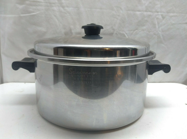 Saladmaster Stockpot 6.5 Qt Dutch Oven Multi-Ply Stainless Waterless Fry Pan Lid