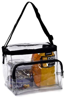 Clear Lunch Bag - Durable PVC Plastic See Through Lunch Bag with Medium