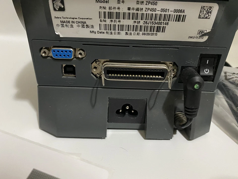 Zebra ZP450 Thermal Label Printer w free Labels & Cable REFURBISHED - Image 4 of 4