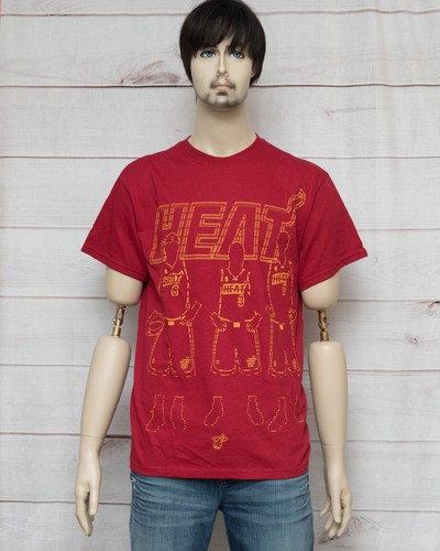 Miami Heat UNK Big Three James 6 Wade 3 Bosh 1 NBA Red | Orange Mens MEDIUM NWT - Picture 2 of 7