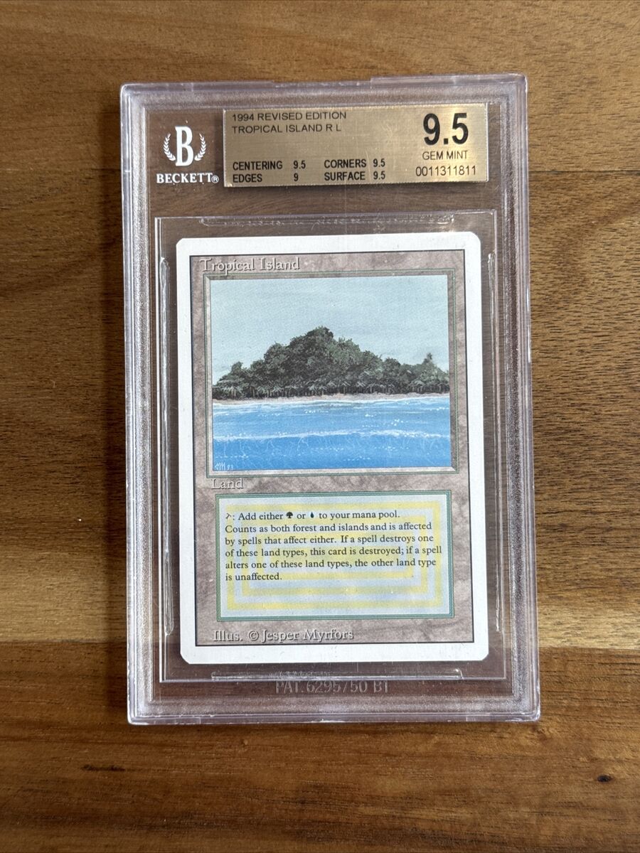 MTG Tropical Island - 3rd Edition Revised 1994 BGS 9.5 GEM MTG Tropical Island - 3rd Edition Revised 1994 BGS 9.5 GEM