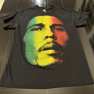 BOB MARLEY Shirt Medium Jamaican Green Yellow Red Reggae Island One Love New