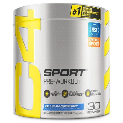 Cellucor C4 Sport 30 Serv Pre Workout Powder Creatine - Blue Raspberry Exp 01/27