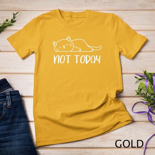 Nope, Not Today Funny Lazy Cat Meme T-Shirt Unisex T-shirt - Picture 3 of 15