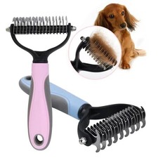 2side Dog Brush for Shedding Dematting Pet Grooming Cat Hair Undercoat Rake Comb