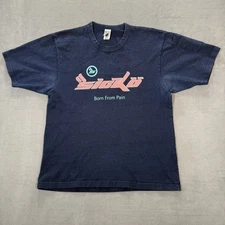 Sicko Born From Pain Shirt Mens M Blue Logo Spellout Streetwear Distressed USA