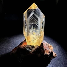 0.95LB Natural Smoky Quartz Obelisk Energy Crystal Tower Point Wand Reiki+Stand