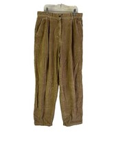 Vintage 90s L.L. Bean Womens 6 Corduroy Pleated High Rise Chino Pants Brown