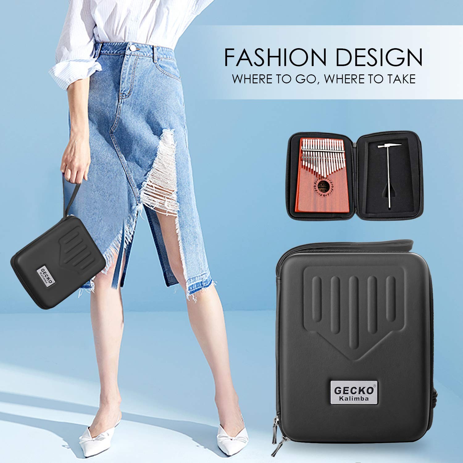 Kalimba 17 Keys Thumb Piano with Waterproof Protective Box Tune Hammer and St...